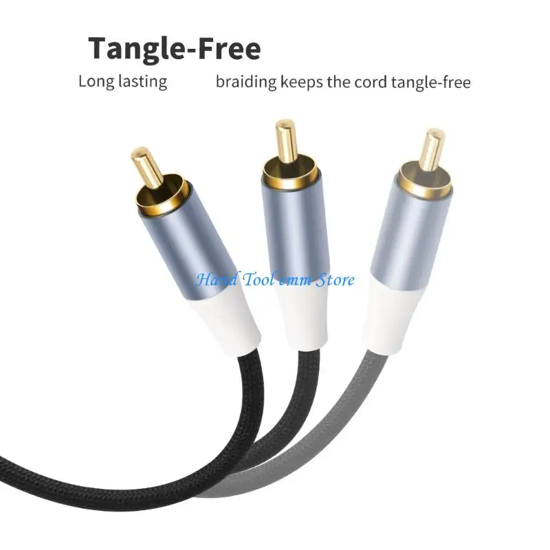 

H37F RCAs Y Adapters 1 RCAs Female to 2 RCAs Male Short Y Splitter Digital Stereo Sound Cable for Subwoofer, Home Theater