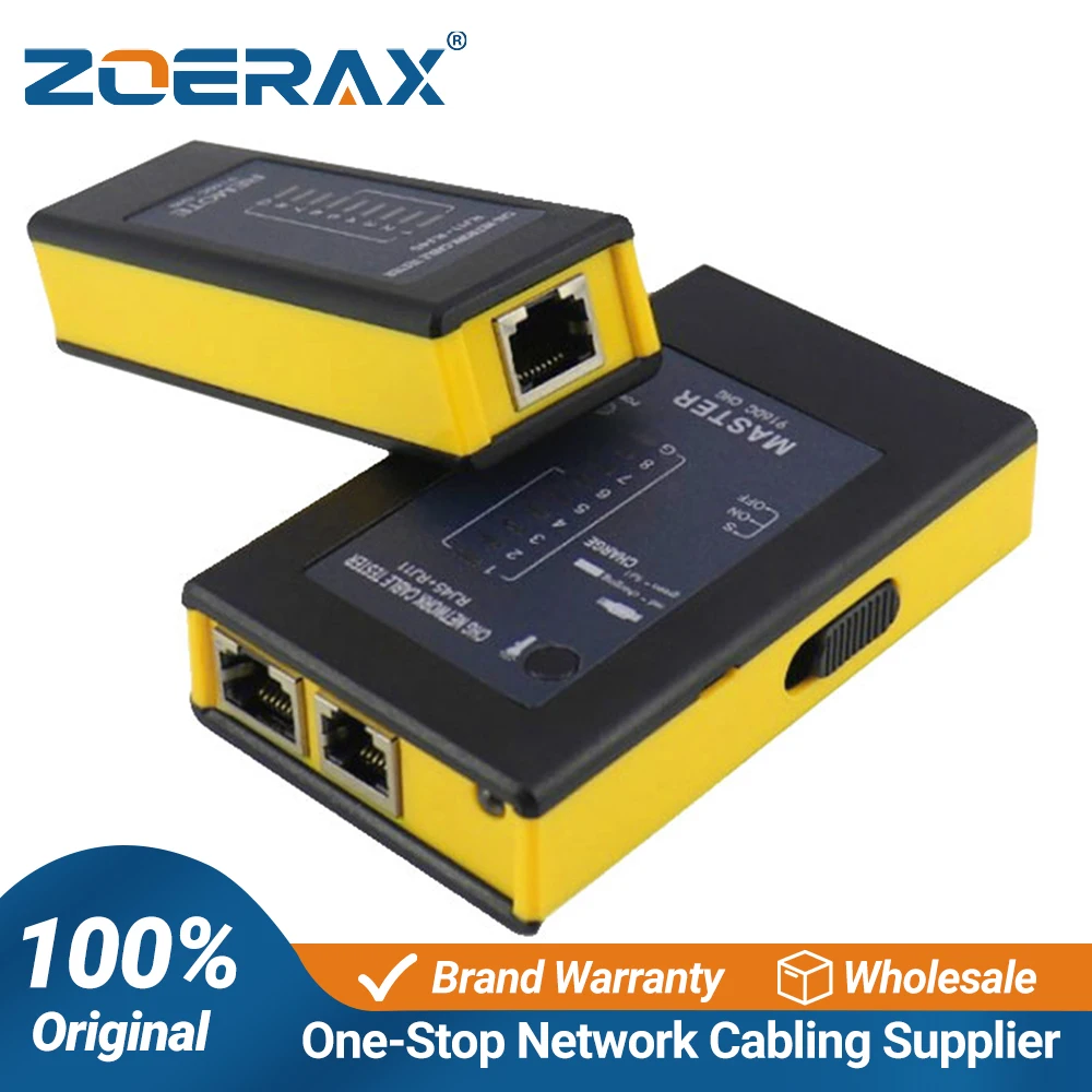 Zoerax Rechargeable Network Cable Tester RJ45 RJ11RJ12 Network LAN Ethernet RJ45 Cable Tester LAN Networking Tool Network Repair