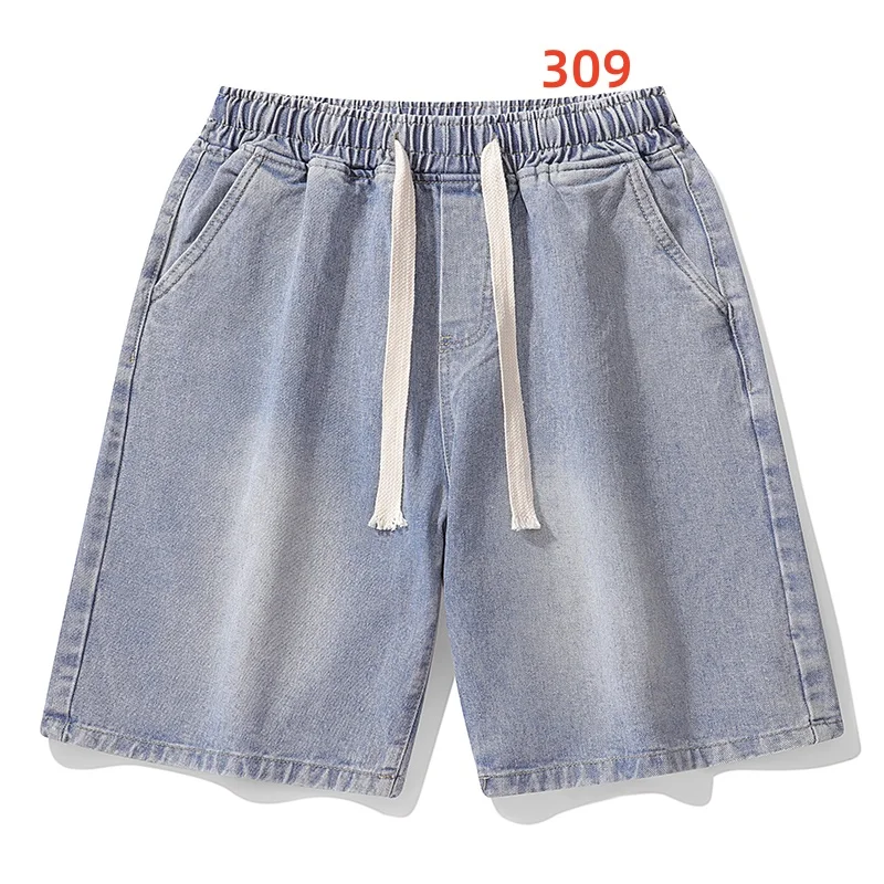 الصيف الرجال شورت جينز غير رسمي فضفاض وعصري طول الركبة الدنيم السراويل الرجعية الرجال الدنيم الجديد خمسة أرباع السراويل #3