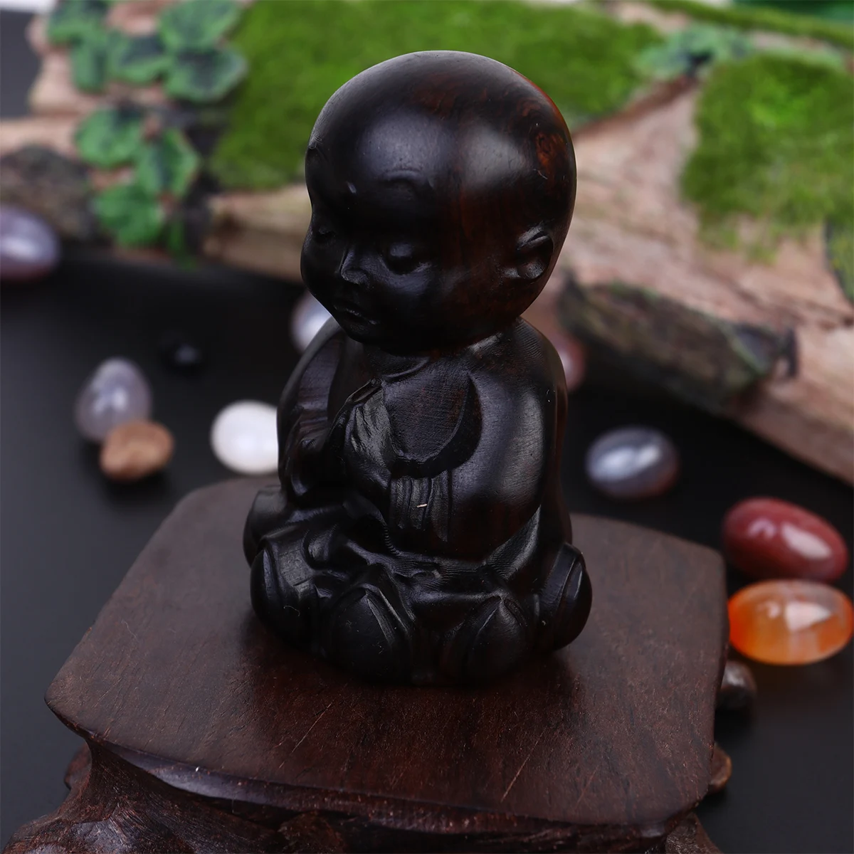 

Lotus Boy Handle Household Desktop Adornment Decoration Sandstone Figurine Decorations