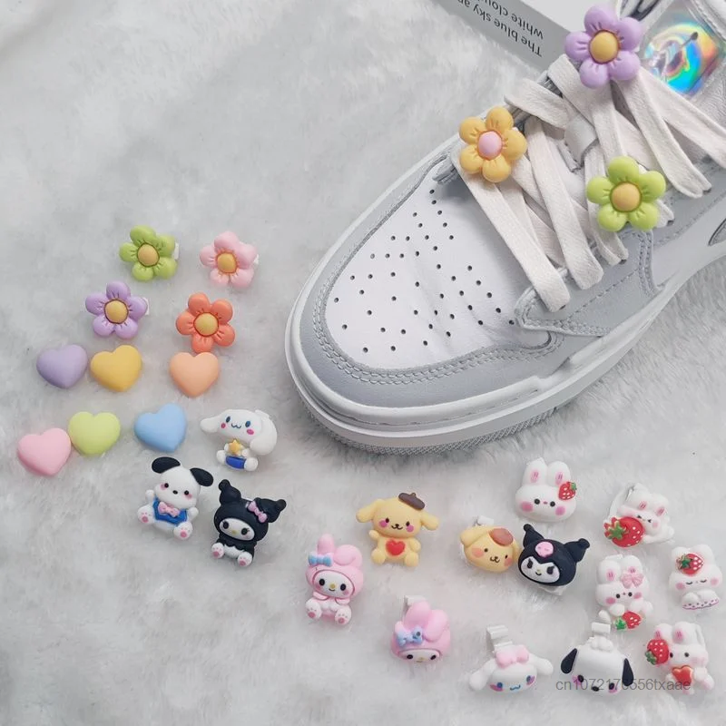 Sanrio Cartoon Cute Kuromi melodia akcesoria DIY ozdoby sznurowadła Y2k dziewczyny kreatywne prezenty estetyczne buty Ornament