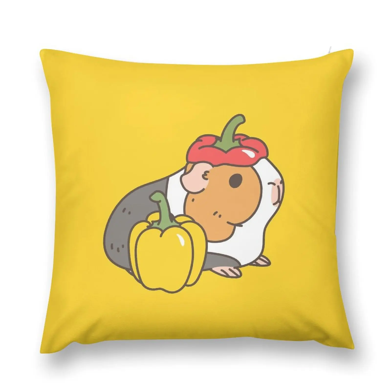 Bell pepper, cherry tomatoes and Guinea pigs pattern Throw Pillow Covers For Sofas Cushions pillow