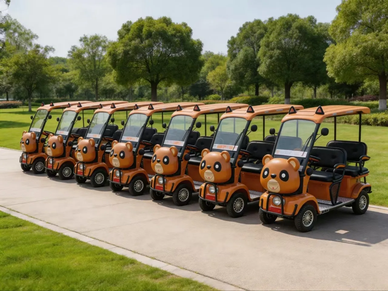 Electric 4-Wheel Sightseeing Car, 4-Seater Golf Cart with Canopy, Smart Mobility Vehicle for Tourist Attractions