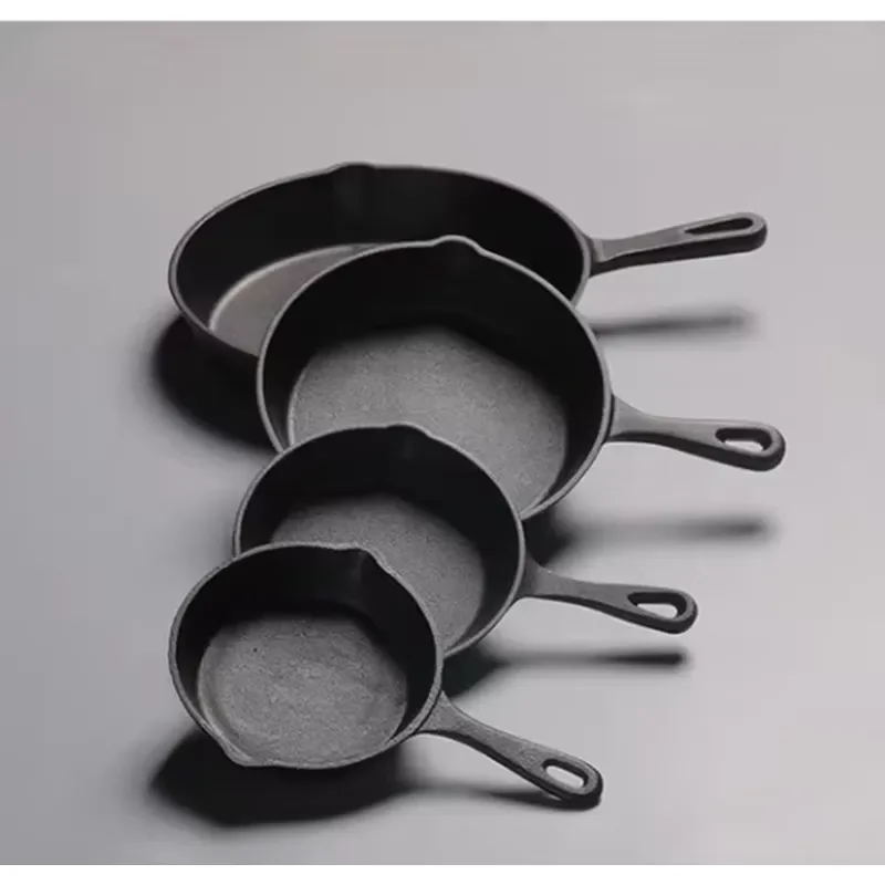 Korean BBQ Non Stick Frying Pan 14 26cm Carbon Steel Cast Iron Steak Grill Pan for Home Kitchen Cooking