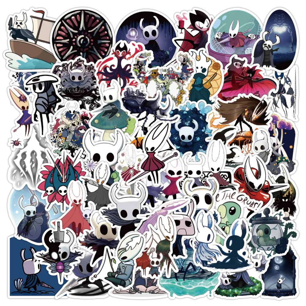 

10/30/50PCS Cartoon Anime Hollow Knight Waterproof Graffiti DIY Scrapbook Skateboard Laptop Ipad Hand Account Sticker Wholesale