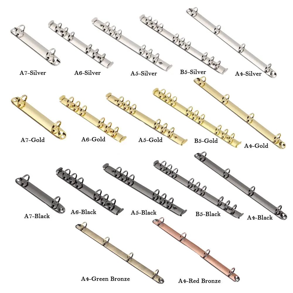 Office Supplies New Refillable Metal Accessory DIY Notebook Binding Hoops Binder Clip Loose-leaf File Folder Ring Binder