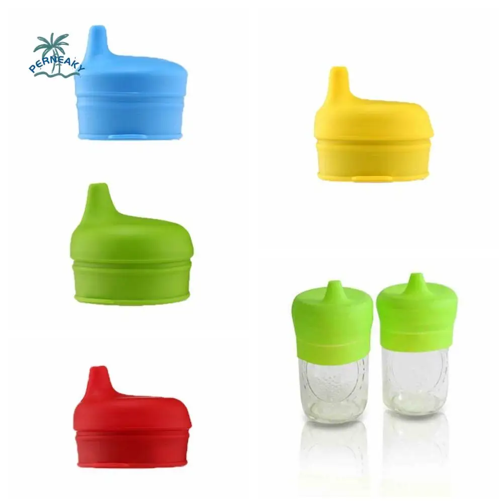 

Creative With Protruding Straw Hole Silicone Sippy Cup Lids Leak Proof Splash Proof Straw Cup Covers BPA-free Stretchable Kids