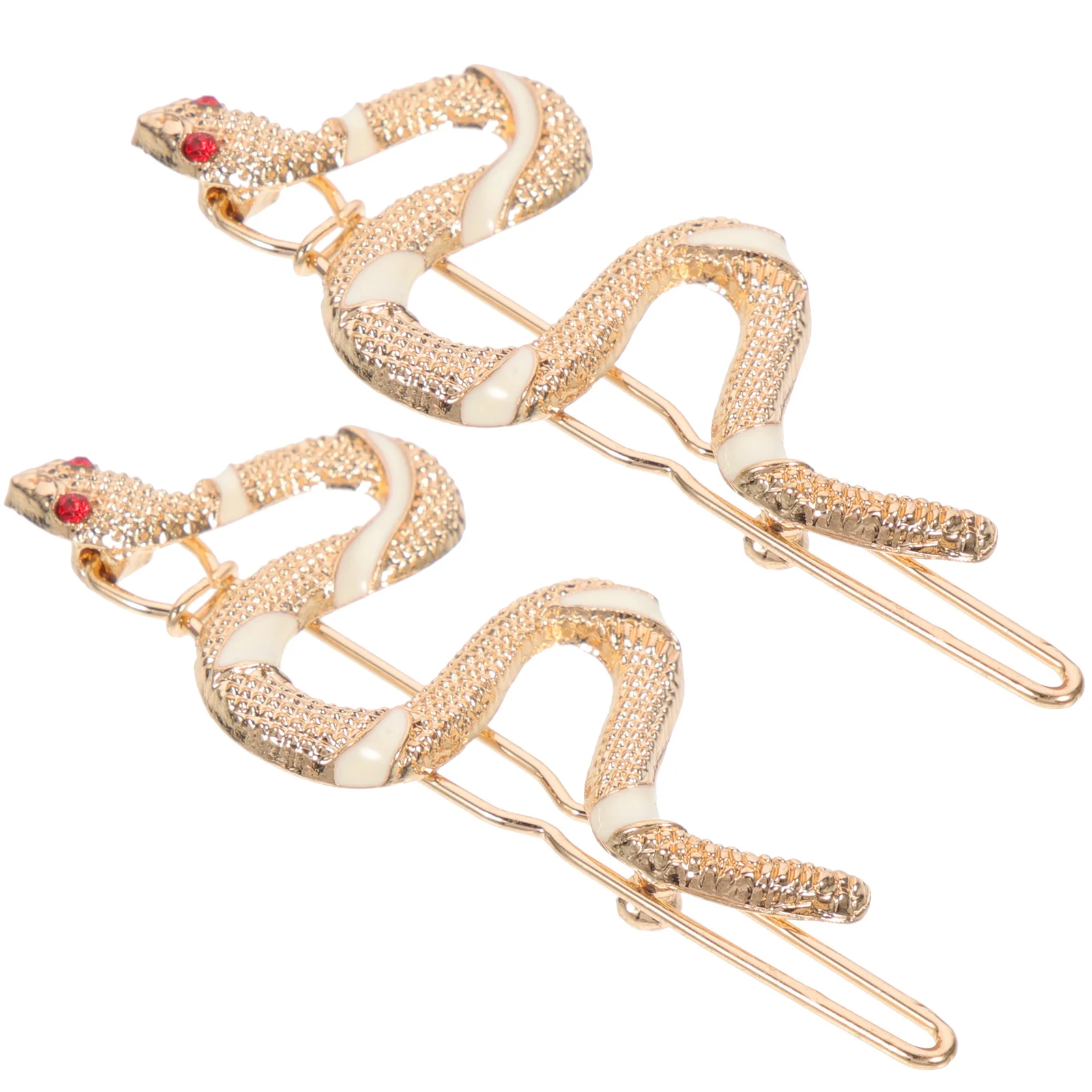 

1 Pair Snake-Shaped Hair Clips Vintage Metal Hairpins Diamond Decor Hairstyle Accessories Party Wedding Headwear