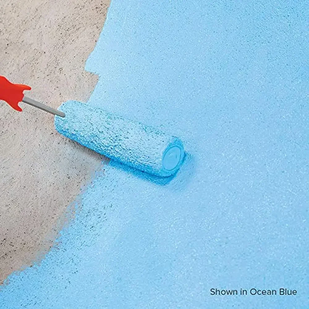 طلاء أكريليك شبه لامع محمول بالماء، لون أبيض يدوم طويلاً وحماية حمامات المياه العذبة/المياه المالحة، سريع الجفاف، خرسانة مثالية #3