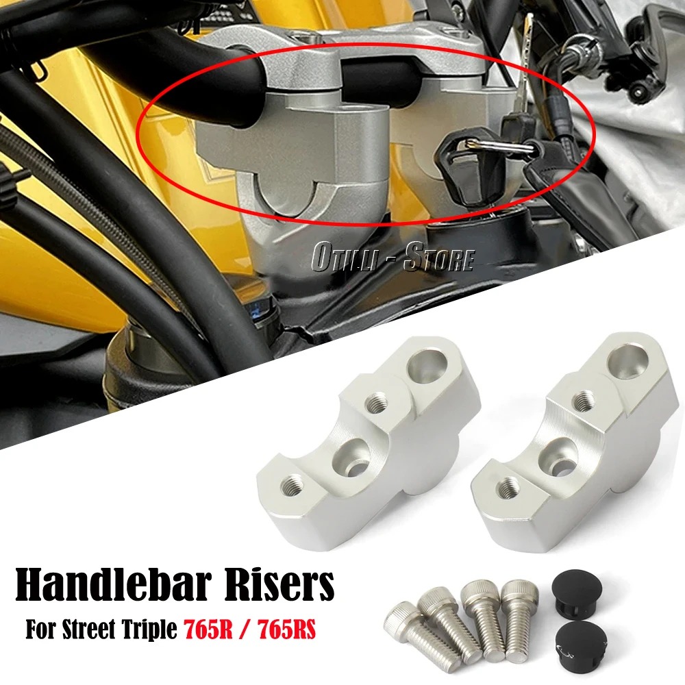 

CNC Aluminum For STREET TRIPLE 765R Street Triple 765RS 765 R RS Accessories Handlebar Risers Clamp Height up Adapter Kit