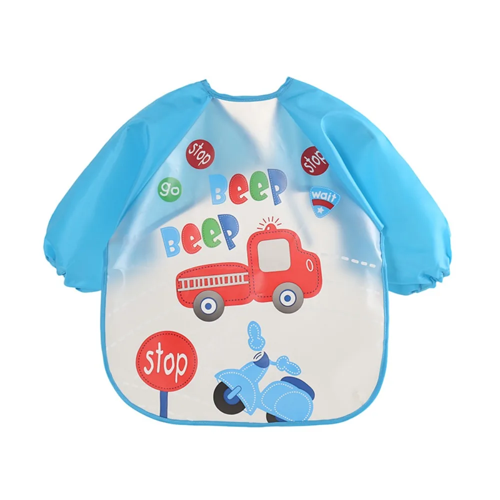 

Waterproof 0-3 Years Anti-dirty Bib Cartoon Pattern Washable Long Sleeve Strap Coat PEVA Dirt Proof Feeding Burp Cloths Eating