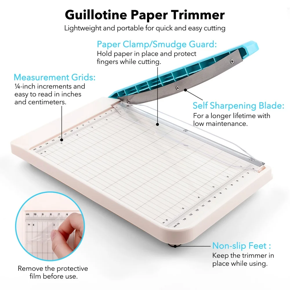 Guillotinen-Papierschneider, 9"/6" Schnittlänge Guillotinschneider für Papierhandwerksfotos, professionelle Schneidemaschine