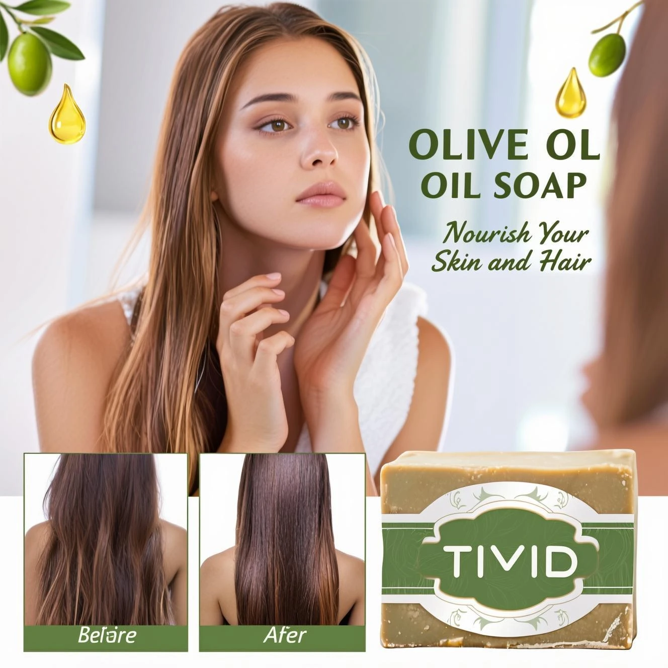 

Мыло ручной работы с оливковым маслом DIMOT, 200 г - Натуральное фруктовое масло Laurus Nobilis & Olea на растительной основе Europaea для лица, тела, рук