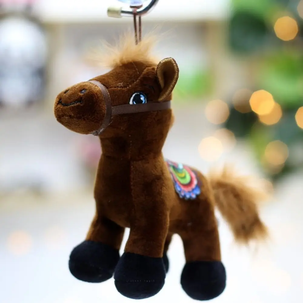 

Cute Stuffed Animal Horse Plush Toy 12/17cm Soft Zodiac Horse Pendant Stuffed Animal Simulation Pony Mini Horse Keychain