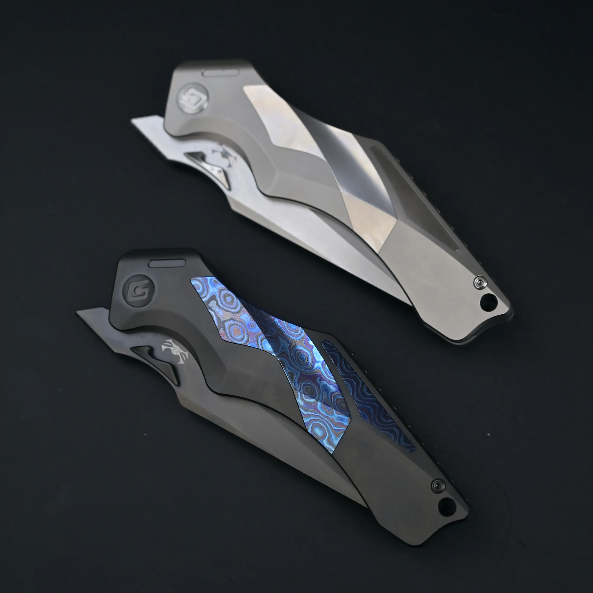 [GFG] M390 صلابة عالية حادة سبائك التيتانيوم الإطار سبائك التيتانيوم التصحيح مقبض سكينة الفاكهة سكين الجيب