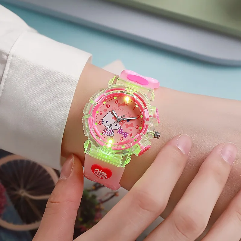Sanrio 3D Pattern Child Wrist Watch luminous watch Cinnamoro Kuromi Waterproof Quartz Watch Hello Kitty Watch Children's Gifts