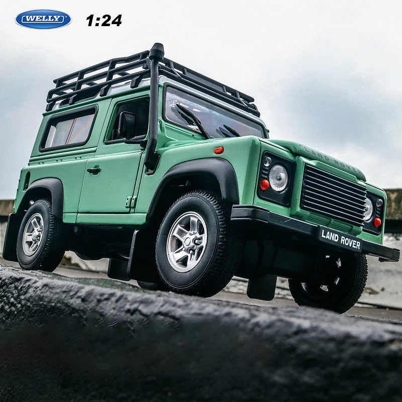 

1:24 WELLY Land Rover Defender ностальгия версия литая модель внедорожника из сплава игрушечная коллекция подарок детская игрушка