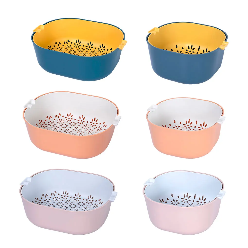 

Multi-functional Vegetable Washing Basket Any Kitchen Double-Layer Multifunctional Drain Basket