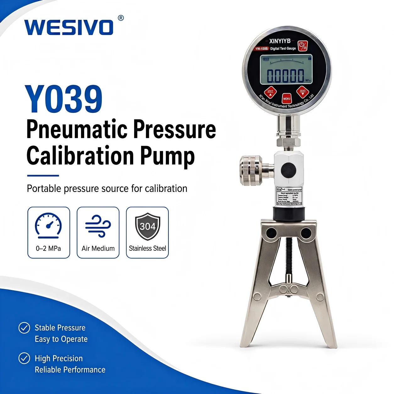 High Quality Portable Handheld Pneumatic Pressure Pump For Pressure Gauge Calibration