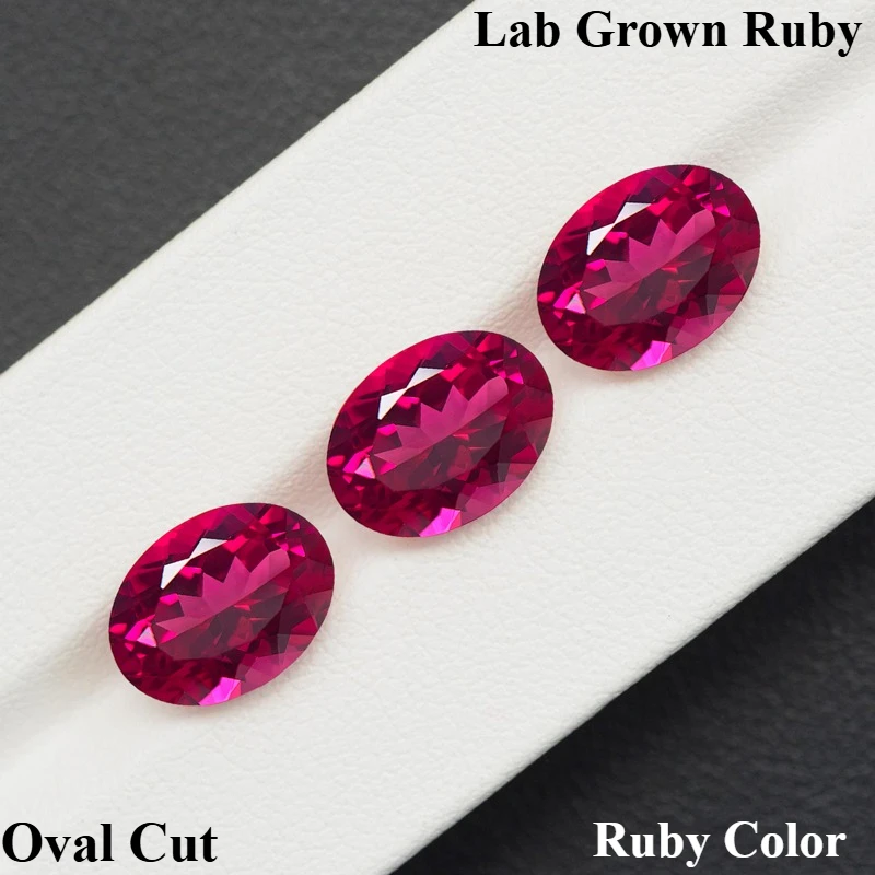 

Hot Sell Lab Grown Ruby Oval Cut Ruby Color Multiple Size Top Quality for Diy Jewelry Making Selectable AGL Certificate
