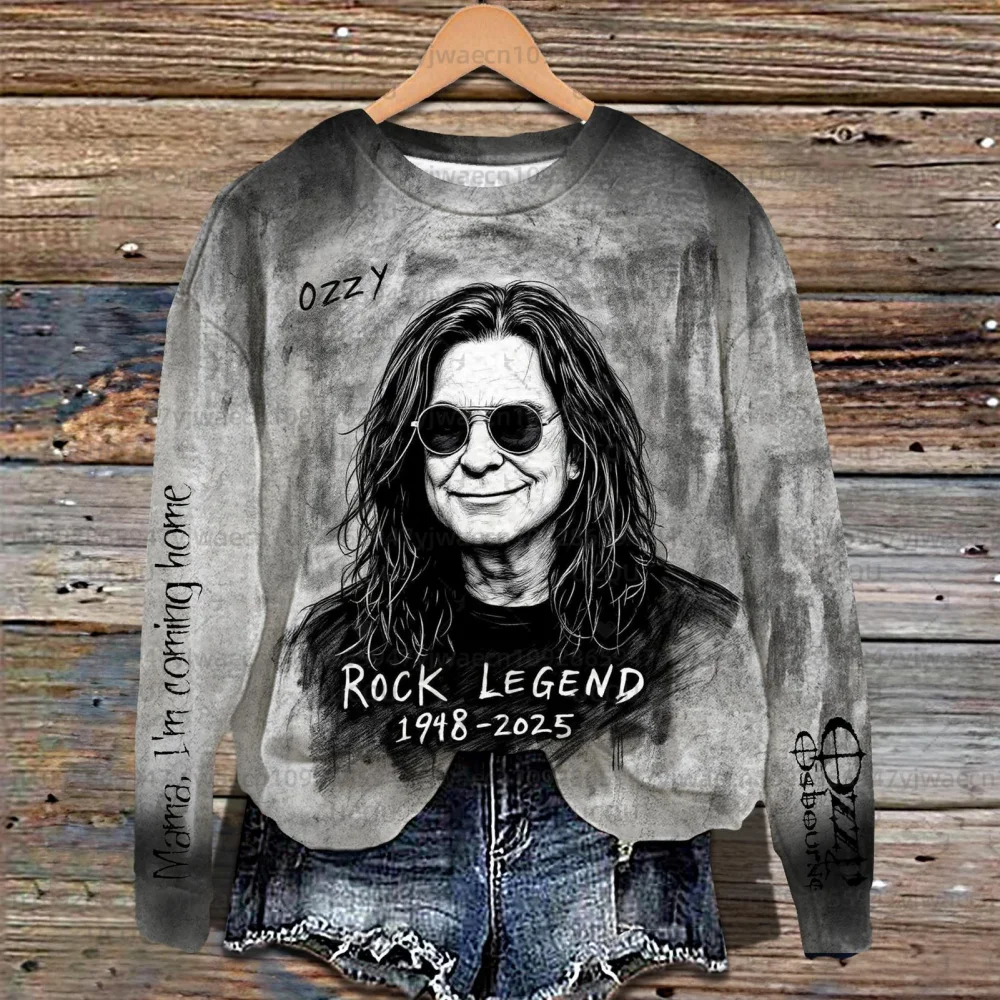 الرجال النساء البلوز Ozzy Osbourne المغني طاقم الرقبة عادية ثلاثية الأبعاد طباعة التعادل صبغ البلوز الهيب هوب القمم البلوفرات