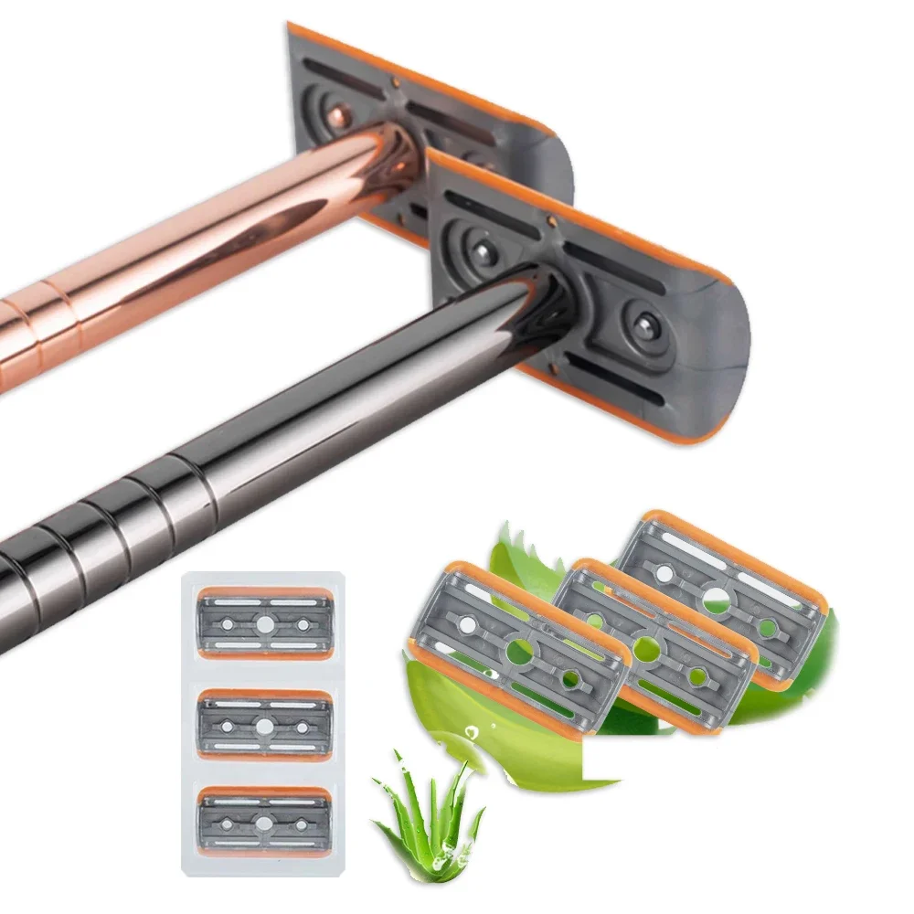 화이트일 03T 새로운 디자인 혁신 안전 면도기 이중날 알루미늄 합금 면도기 윤활 스트립 포함 남녀공용