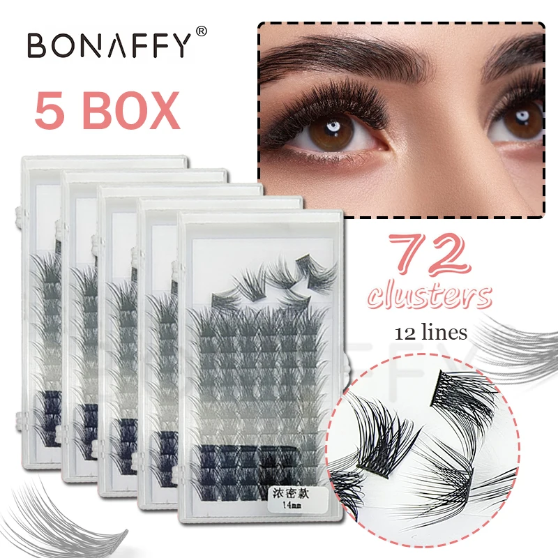 

5 Boxes DIY Clusters Lashes Segmented Eyelash Extension Volume Natural Fishtail Segmented Dovetail Eye Lash Extension Bundles