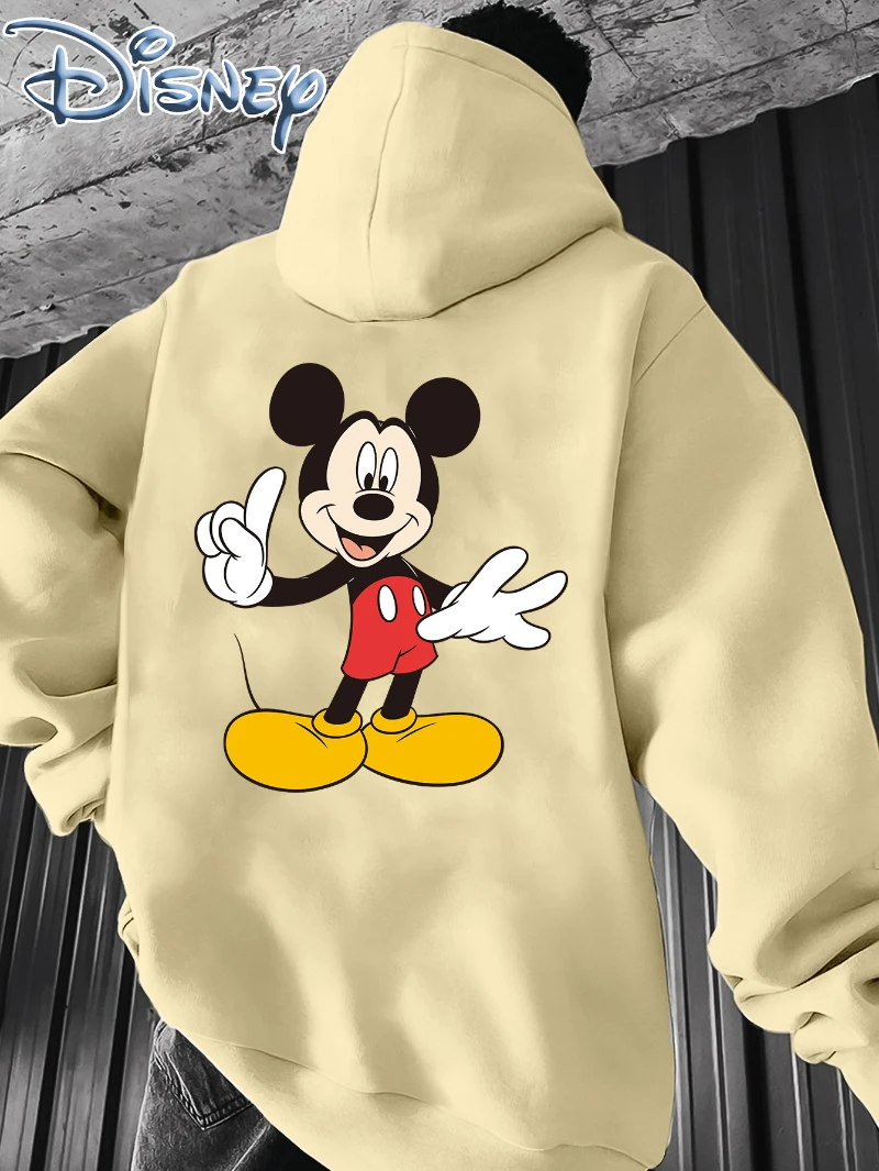 Disney Mickey Mouse Muster Herren Übergroßer Kapuzenpullover Langarmpullover Lässige Herbst- und Wintermode Lose Sportpullover