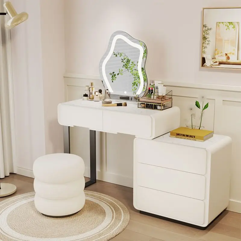 

YJ cream wind rock plate solid wood dresser closet one online celebrity light makeup table bedroom luxury modern simplicity.