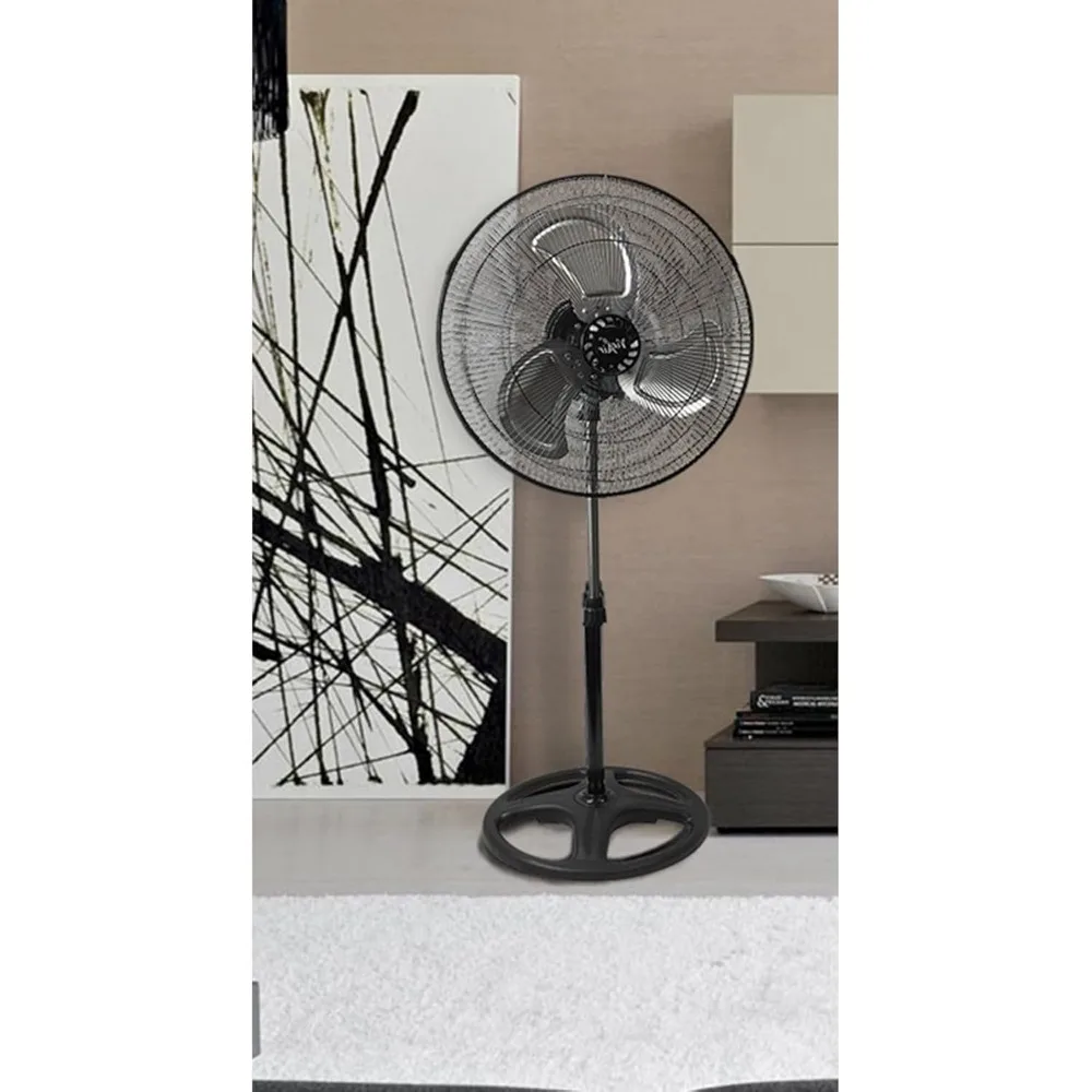 18 Inch Industrial Heavy Duty Pedestal Oscillating Metal Stand Fan, Black