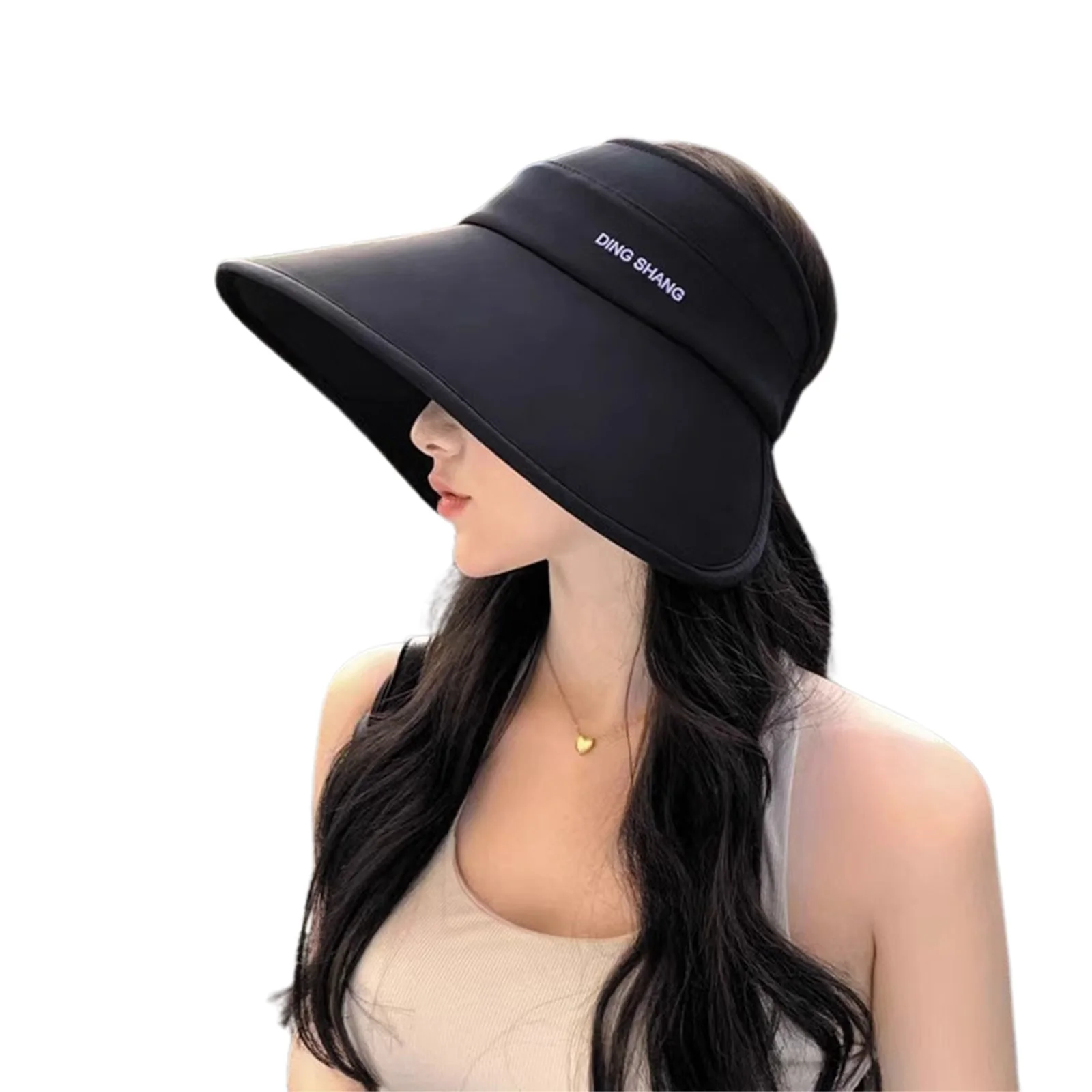 

Women Sun Visor Hat Wide Brim Hollowed Ponytail Hat Letters Golf Tennis Beach Sports Outdoor Sun Hat
