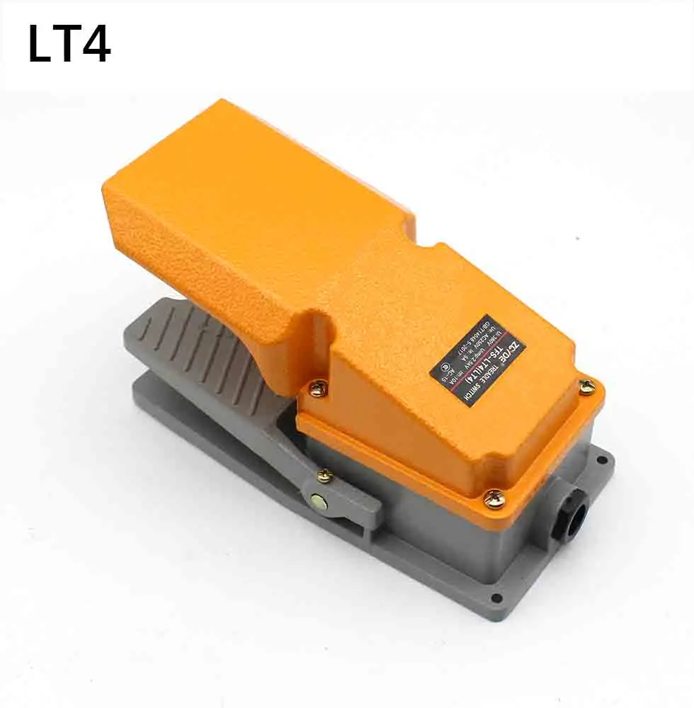 LT4 Foot Switch Aluminum Housing Foot Switch, Used for Machine Tool Self Reset Control Switch Silver Contact 15A