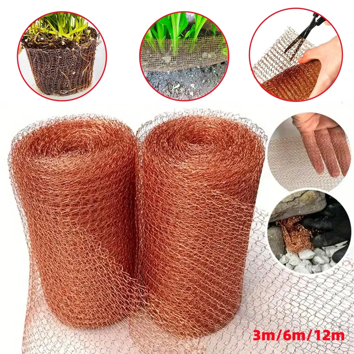 3/6/12 m Kupfer Mesh Dekor Garten Net Anti-Vogel Anti-Schnecke Kupfer Draht Mesh Gewächshaus blume