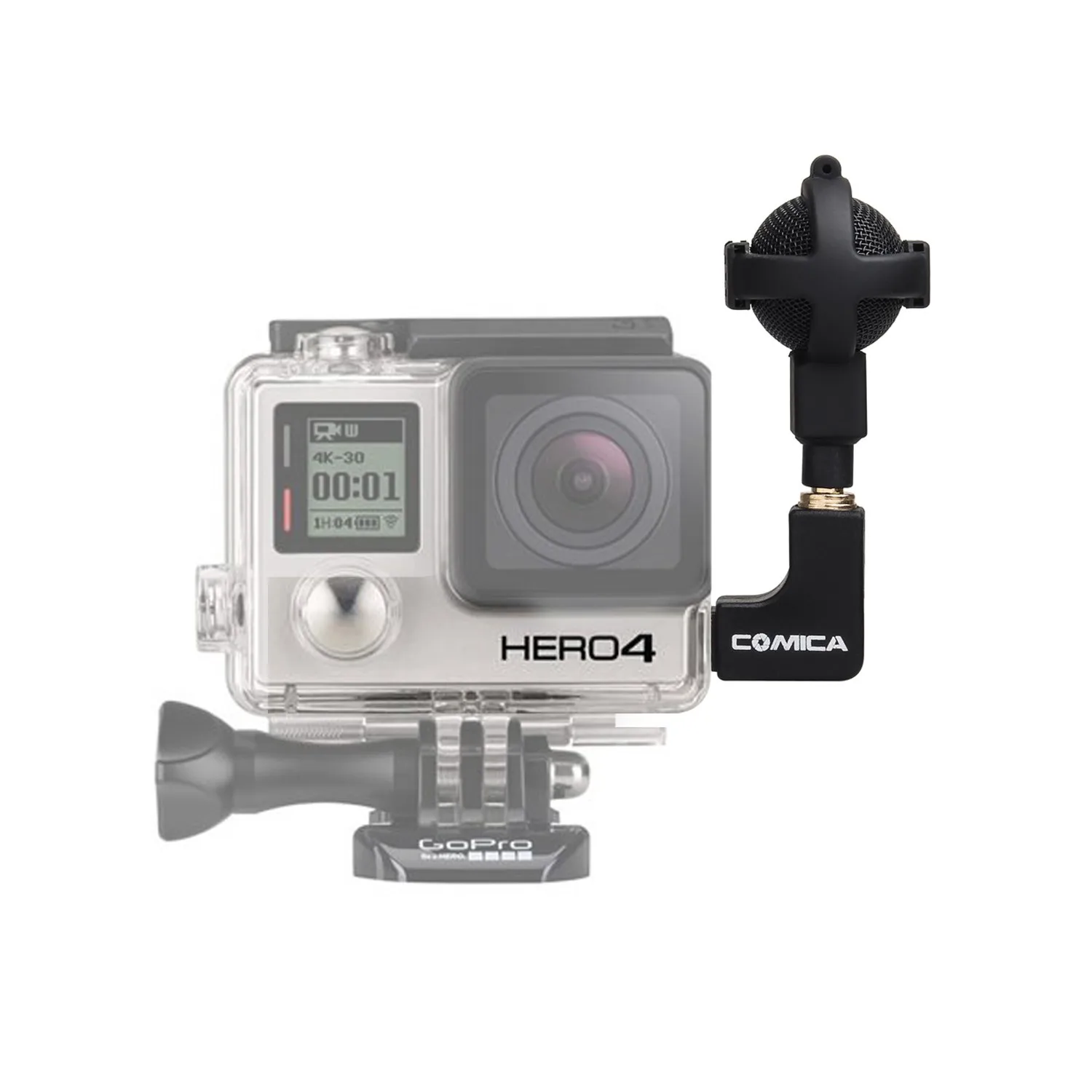 COMICA-CVM-VG05 Microfone de vídeo estéreo em forma de bola, microfone entrevista para câmeras GoPro, Hero 3, 3 +, 4, 5