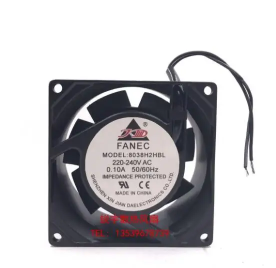 

8038H2HBL 220V 240V 0.10A 80x80x38mm 2-Wire Server Cooling Fan