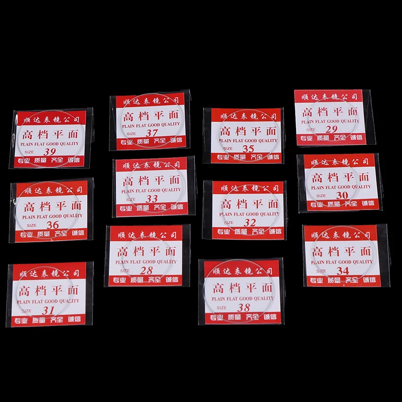 10 stks 28mm-39mm Vliegtuig Mineraal Horloge Glas Platte Horloge Kristal Mineraalglas Vervanging Deel 1mm Dik Voor Horloges Reparatie