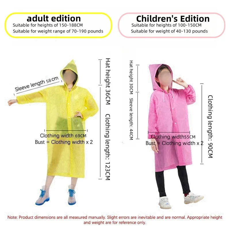 Raincoat Men Women Thickened Impermeable Waterproof Raincoat Tourism Outdoor Hiking Rain Poncho Raincoat Hooded Rain Coat