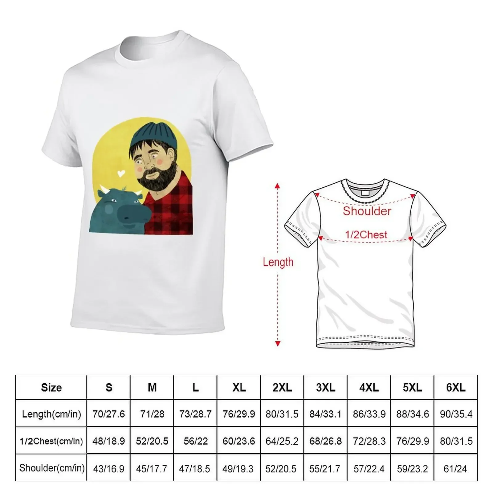 Paul Bunyan + Babe the blue Ox T-Shirt custom t shirt sports fans blanks cotton t shirt men