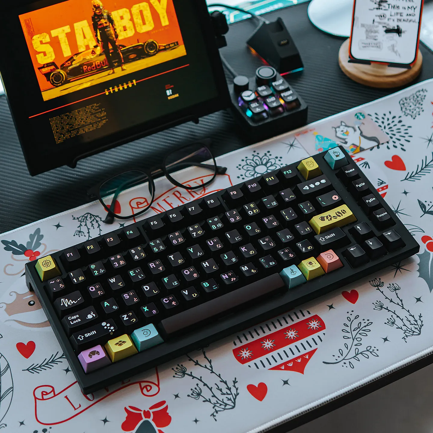 129 Keys Black Afternoon Tea Metal Texture Keycap Matte PBT Sublimation CherryHandsome Men's Gift Mechanical Keyboard Keycap