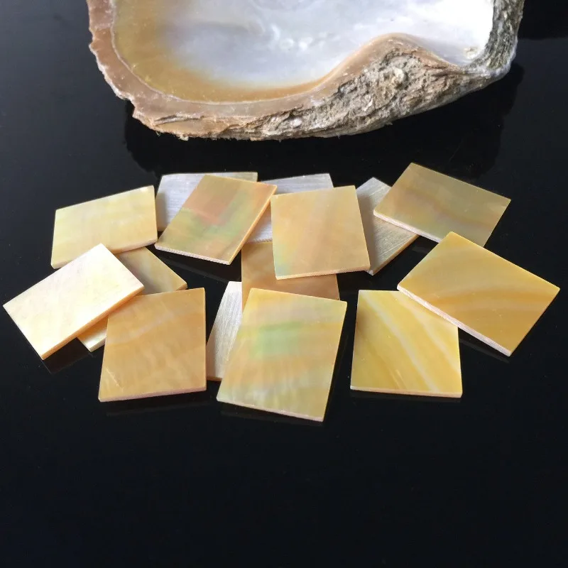 1.5mm Yellow Mother of Pearl Shell Slice 25×20mm DIY Jewelry Handmade Carving Inlay Decoration Material