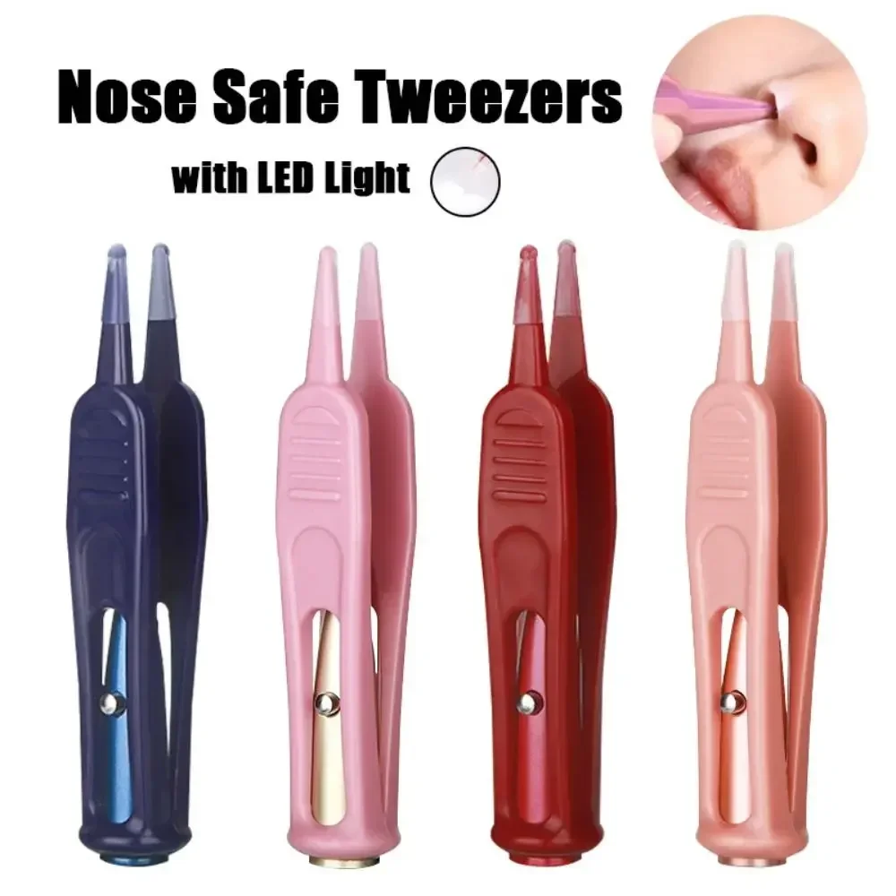 Clip Booger de seguridad para el ombligo para bebé, 1 unidad, pinzas para limpiar la oreja y la nariz, pinzas seguras, suministros de limpieza, pinzas con luz LED