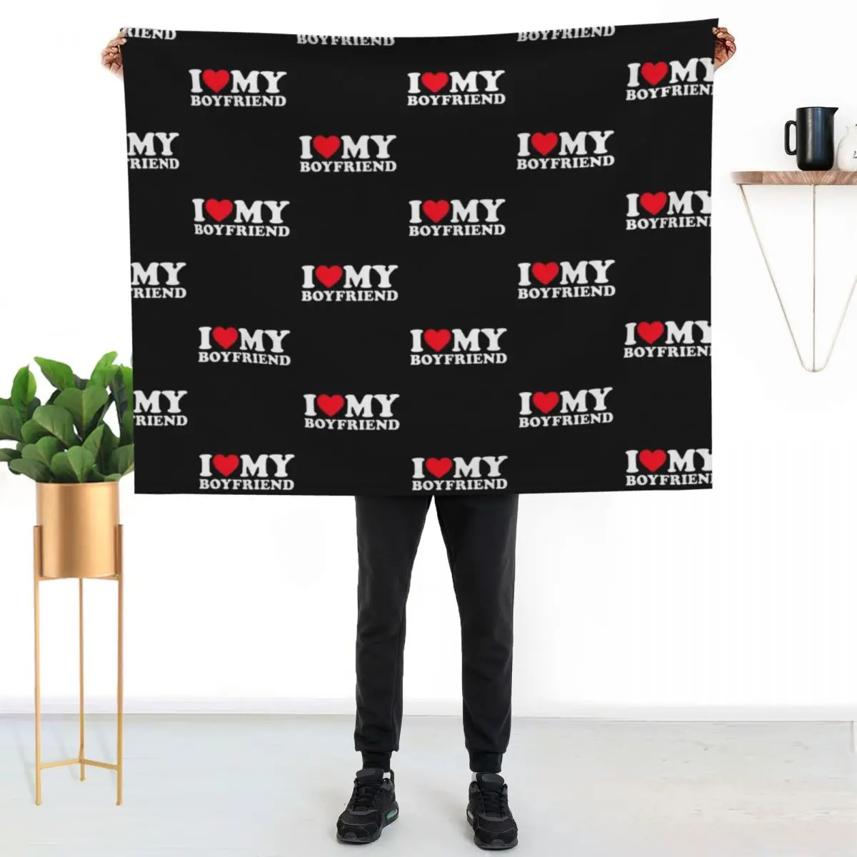 I Love My Boyfriend Shirt I Heart My Boyfriend Shirt BF Throw Blanket cosplay anime Single Luxury Brand Decorative Beds Blankets