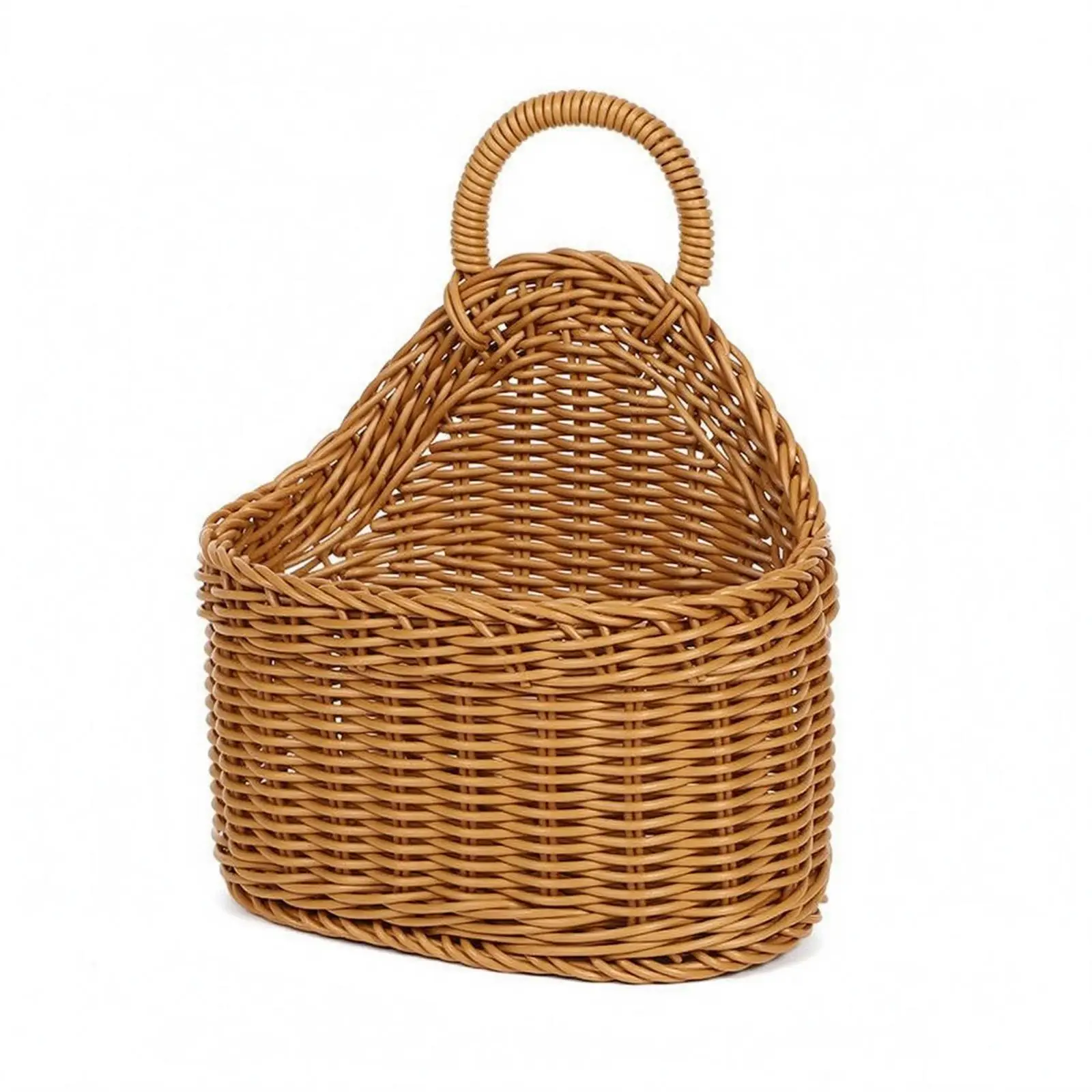 Hanging Wicker Basket Handwoven Wicker Basket Textured Woven for Kitchen