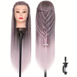 Colorful Mannequin Head Model with Long Synthetic Hair Extensions Perfect for Manikin Head Styling Hairdresser Training Braiding
