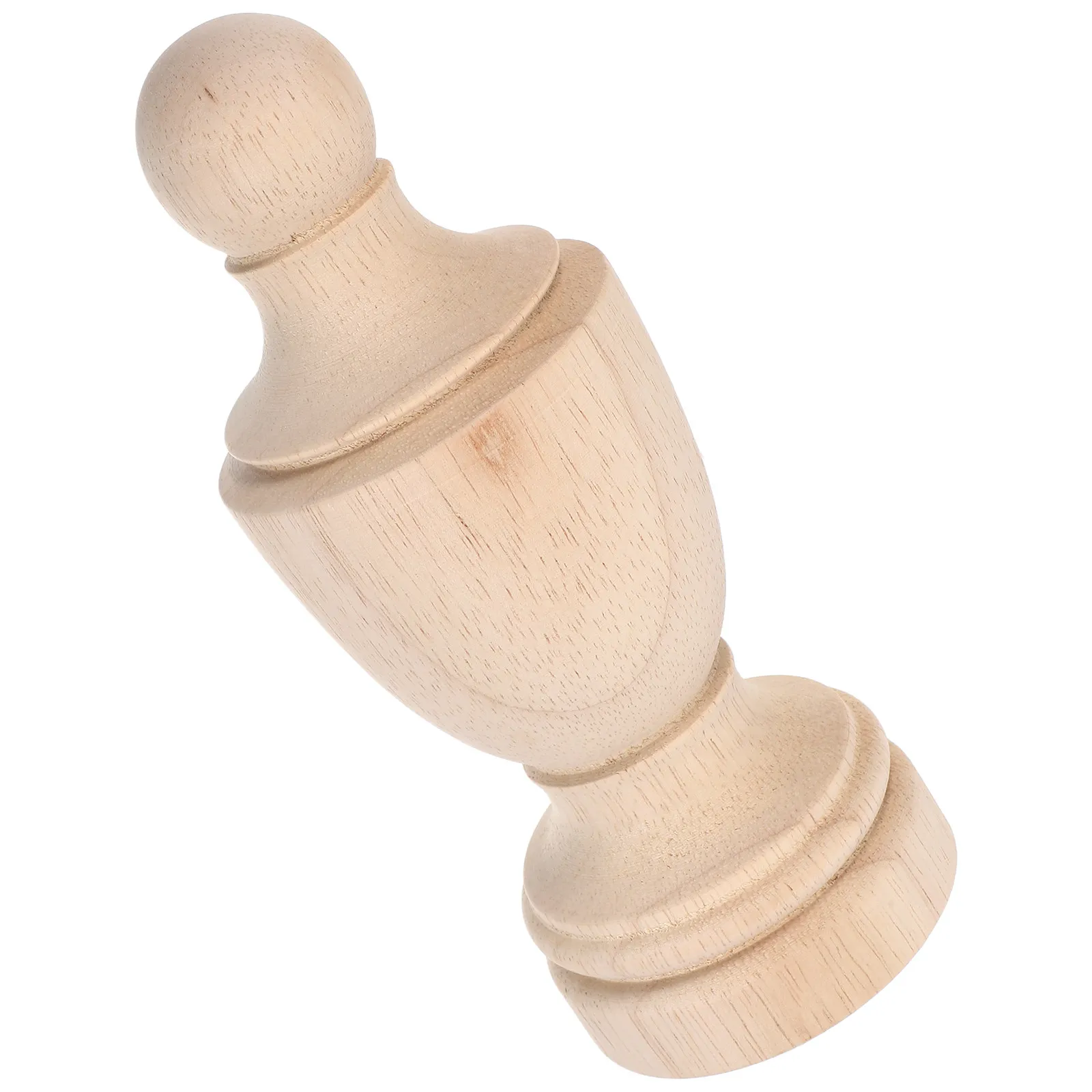 Wood Finial Unfinished Ornament Classic French Style Rustic Wood Craft Bed Post Finial Decorative Column Topper Curtain Rod