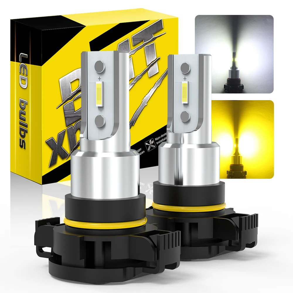 BMTxms 2Pcs 5202 H16 For GMC Yukon Ford Escape Dodge Journey Jeep Cherokee Compass LED Front Fog Light DRL Driving Bulbs Lamps