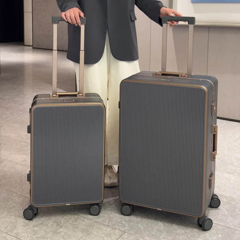 Sturdy Aluminium Frame Suitcase 28 inch Large Size Drop-resistant Trolley Case Business Luggage 20 inch Boarding Box TSA lock