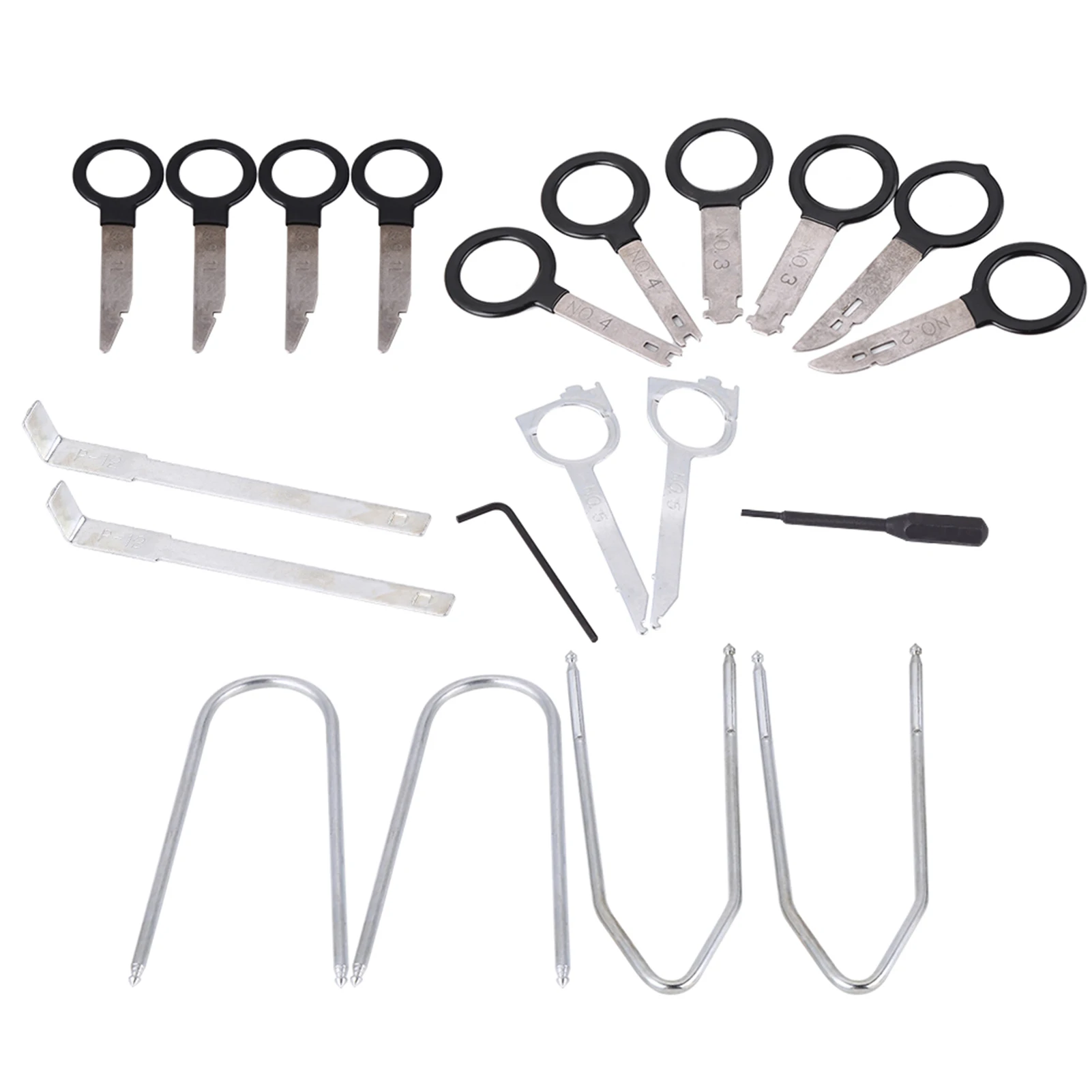 20Pcs Universal Car Audio Stereo Radio Removal Key Tools Set for Easy Install and Removal Car Trim Panel Removal Accessories