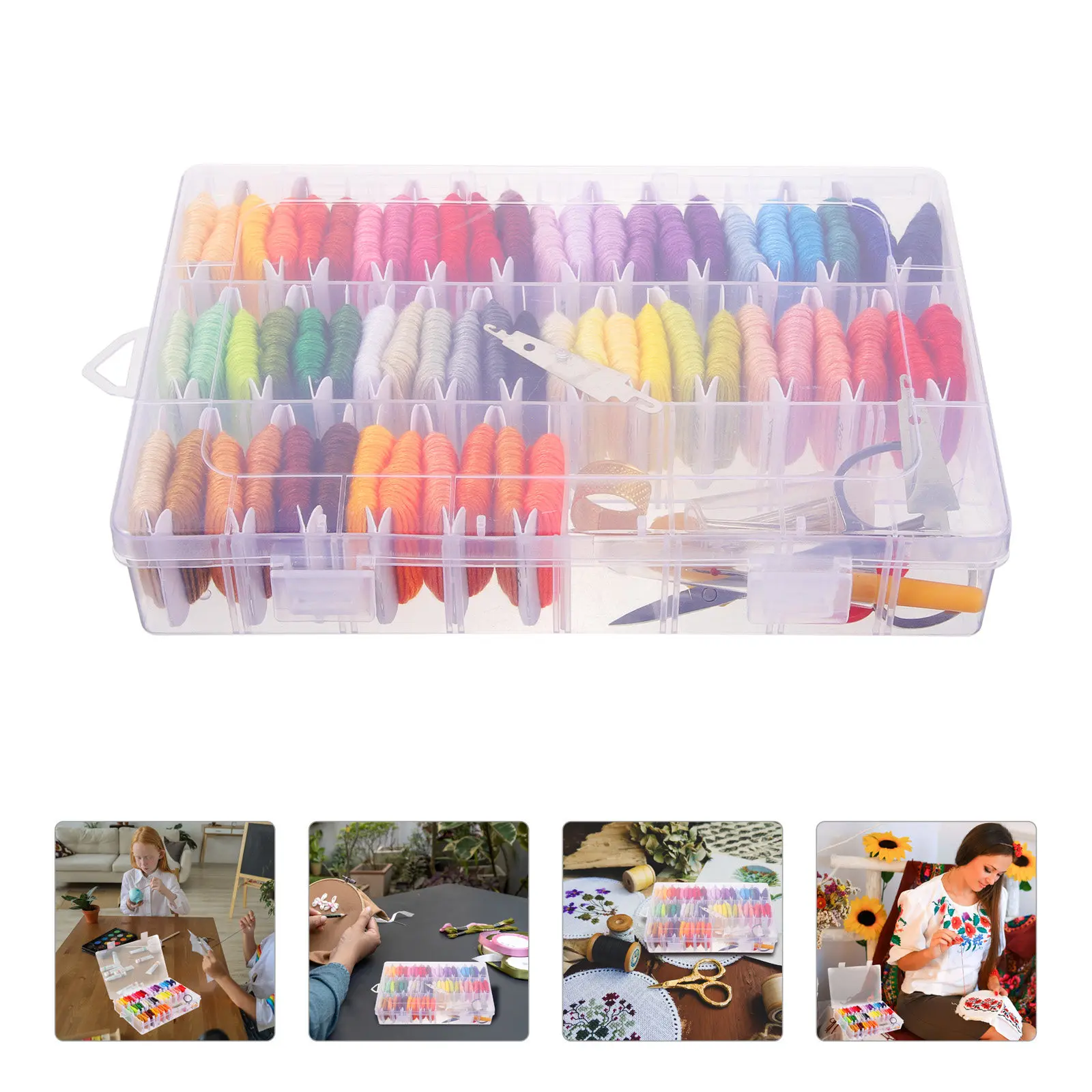 

1Set Colorful Embroidery Threads Kit 144 Shades Fine Workmanship Sturdy Not Easy to Tear for Beginners Cross Stitch Embroidery