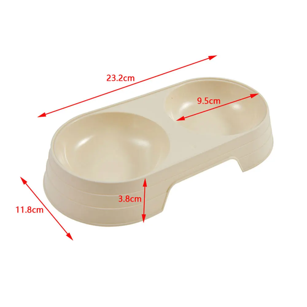 1Pc  Macaron Color Pet Bowl Plastic Cat and Dog Double Bowl Pet Supplies Accessories Cat Food Bowl  Pet Products